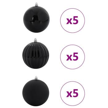 Weihnachtskugel-Set 15 pcs Schwarz