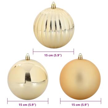 Weihnachtsbaumkugel Set XL 9 stk. Gold Ø 15 cm Kunststoff