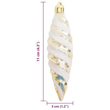 Weihnachtliche Spiralenform Kugel 40 Stk. Champagner 3 x 11 cm