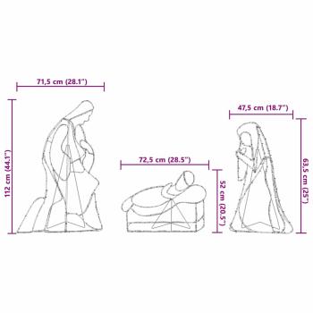 Beleuchtete Krippenszene Mehrfarbig 112 x 72 cm PVC