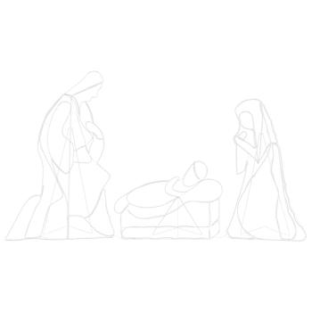 Beleuchtete Krippenszene Mehrfarbig 112 x 72 cm PVC