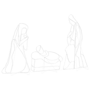 Beleuchtete Krippenszene Mehrfarbig 112 x 72 cm PVC