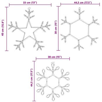 Weihnachts-Schneeflocke mit 252 LEDs Warmes Weiß 45 x 38 cm PVC