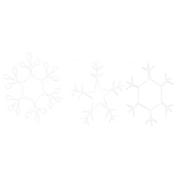 Weihnachts-Schneeflocke mit 252 LEDs Warmes Weiß 45 x 38 cm PVC