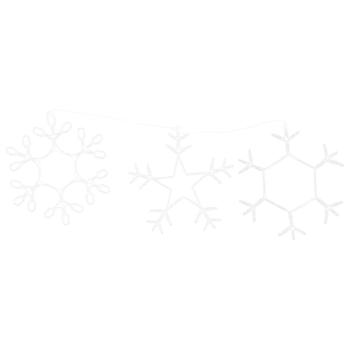 Weihnachts-Schneeflocke mit 252 LEDs Warmes Weiß 45 x 38 cm PVC