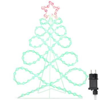 Lichterbaum in Weihnachtsbaumform Mehrfarbig 80 x 56 cm PVC