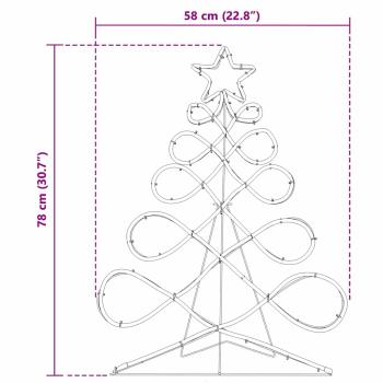 Lichterbaum in Weihnachtsbaumform Mehrfarbig 80 x 56 cm PVC