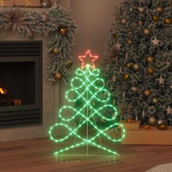 Lichterbaum in Weihnachtsbaumform Mehrfarbig 80 x 56 cm PVC