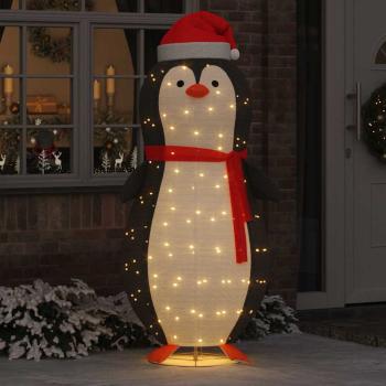 ARDEBO.de - Schnee-Pinguin Figur Warmweiß 78 x 88 x 180 cm Stoff