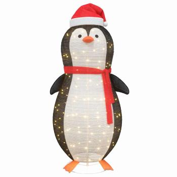 Schnee-Pinguin Figur Warmweiß 78 x 88 x 180 cm Stoff