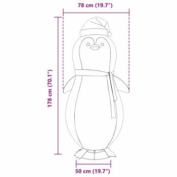 Schnee-Pinguin Figur Warmweiß 78 x 88 x 180 cm Stoff