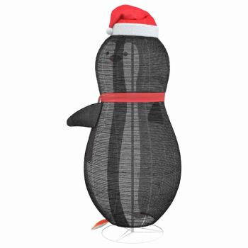 Schnee-Pinguin Figur Warmweiß 78 x 88 x 180 cm Stoff