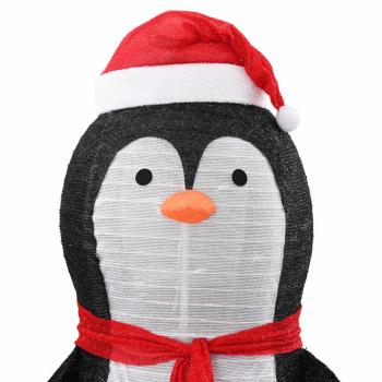 Schnee-Pinguin Figur Warmweiß 78 x 88 x 180 cm Stoff