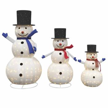 Weihnachts Schneemann Familie 3 pcs Warmes Weiß