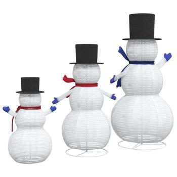 Weihnachts Schneemann Familie 3 pcs Warmes Weiß