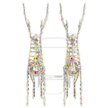 Rentier Zieh Schlitten Warmes Weiß 30 x 12 x 54,5 cm PET