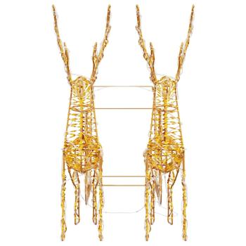 Rentier Zieh Schlitten Warmweiß 30 x 12 x 55 cm PET