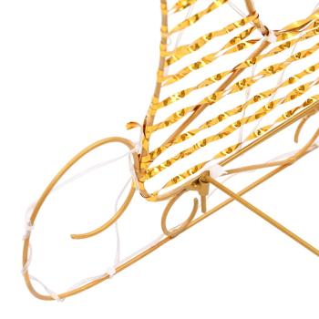 Rentier Zieh Schlitten Warmweiß 30 x 12 x 55 cm PET