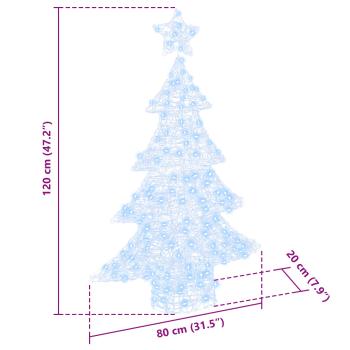 Weihnachtsbaum mit 100 LEDs Kaltweiß 120 cm Acryl