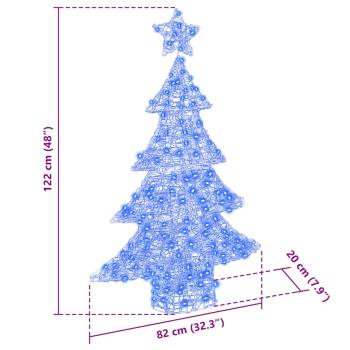 Weihnachtsbaum mit 100 LEDs Blau 120 cm Acryl