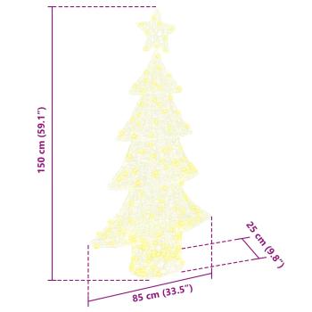Weihnachtsbaum mit 160 LEDs Warmweiß 150 cm Acryl