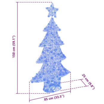 Weihnachtsbaum mit 160 LEDs Blau 150 cm Acryl