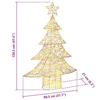 Weihnachtsbaum mit 120 LEDs Warmweiß 120 cm PET