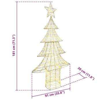 Weihnachtsbaum mit 240 LEDs Warmweiß 180 cm PET