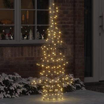 ARDEBO.de - Weihnachtsbaum mit 160 LEDs Warmweiß 150 cm Rattan
