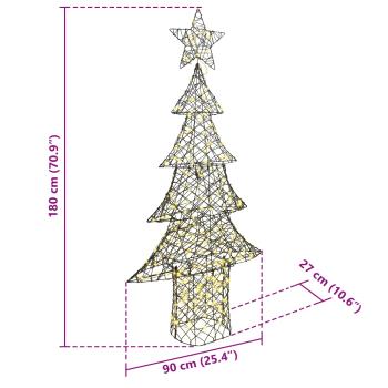 Weihnachtsbaum mit 240 LEDs Warmweiß 180 cm Rattan