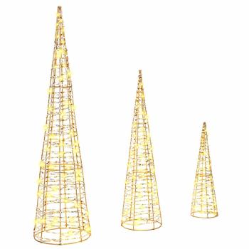 ARDEBO.de - Weihnachtsbaum mit 90 LEDs 3 pcs Warmweiß 40 cm 60 cm 80 cm PET