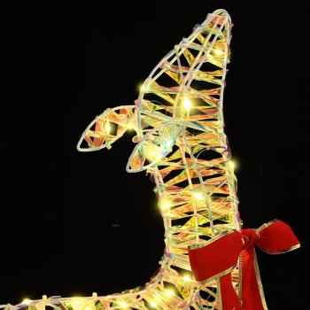 Rentiere Familie 3 pcs Warmweiß 128 cm PET