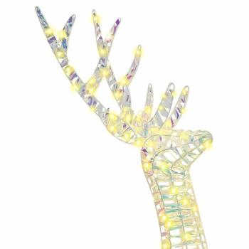 Rentiere Familie 3 pcs Warmweiß 128 cm PET