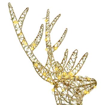 Rentiere Familie 3 pcs Warmweiß 128 cm PET