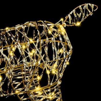 Rentiere Familie 3 pcs Warmweiß 128 cm PET