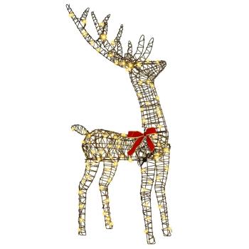 Rentiere Familie 3 pcs Warmweiß 128 cm Rattan