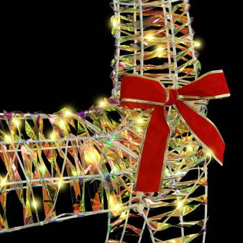 Rentier Zieh Schlitten Warmweiß 120 cm 55 cm PET