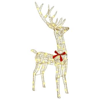 Rentier Zieh Schlitten Warmweiß 120 cm 55 cm PET