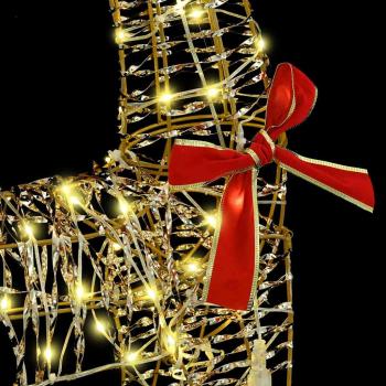 Rentier Zieh Schlitten Warmweiß 120 cm 55 cm PET