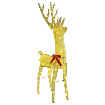 Rentier Zieh Schlitten Warmweiß 120 cm 55 cm Stoff