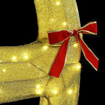 Rentier Zieh Schlitten Warmweiß 120 cm 55 cm Stoff