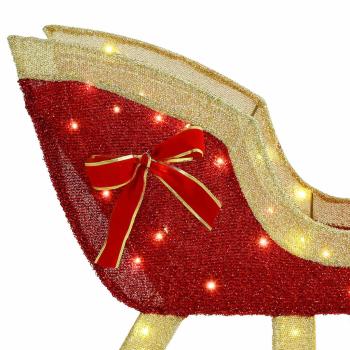 Rentier Zieh Schlitten Warmweiß 120 cm 55 cm Stoff