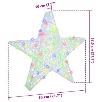 3D Stern mit 50 LEDs Mehrfarbig 55 x 53,5 x 10 cm Acryl