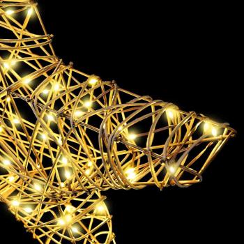 3D Stern mit 50 LEDs Warmweiß 55 x 52,5 x 9 cm Rattan