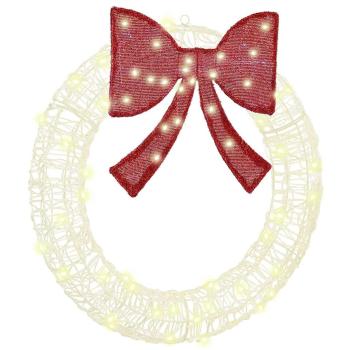 ARDEBO.de - Kranz mit LED -Streifenleuchten Warmweiß 75 cm Acryl