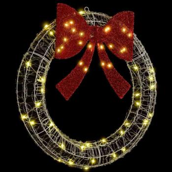 Kranz mit LED -Streifenleuchten Warmweiß 75 cm Acryl