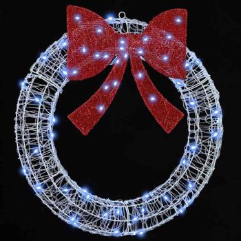 Kranz mit LED -Streifenleuchten Kaltweiß 75 cm Acryl