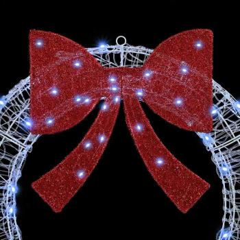 Kranz mit LED -Streifenleuchten Kaltweiß 75 cm Acryl