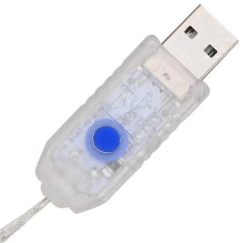 Kranz mit LED -Streifenleuchten Blau 75 cm Acryl