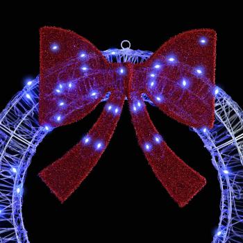 Kranz mit LED -Streifenleuchten Blau 90 cm Acryl